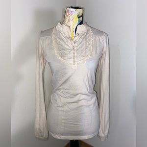 Cream blouse. Size: S. Long sleeve with buttons.